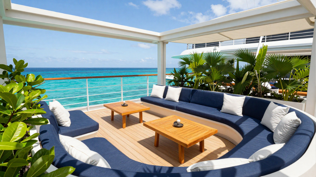 Virgin Voyages swaps stuffy formal rooms for chic, resort-style lounge decks