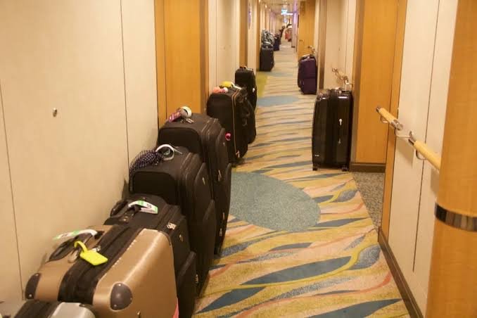 Checked luggage can take hours to reach your cabin after you board the ship.. Source: Royal Caribbean Blog
